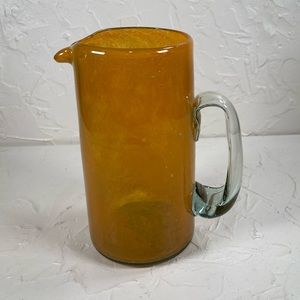 *Art Glass Orange Speckled Pitcher